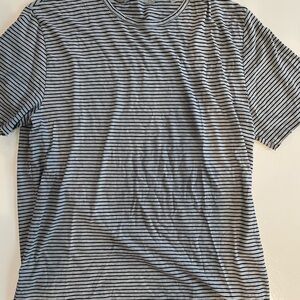 Vince Black and Gray Striped Short Sleeve Tee